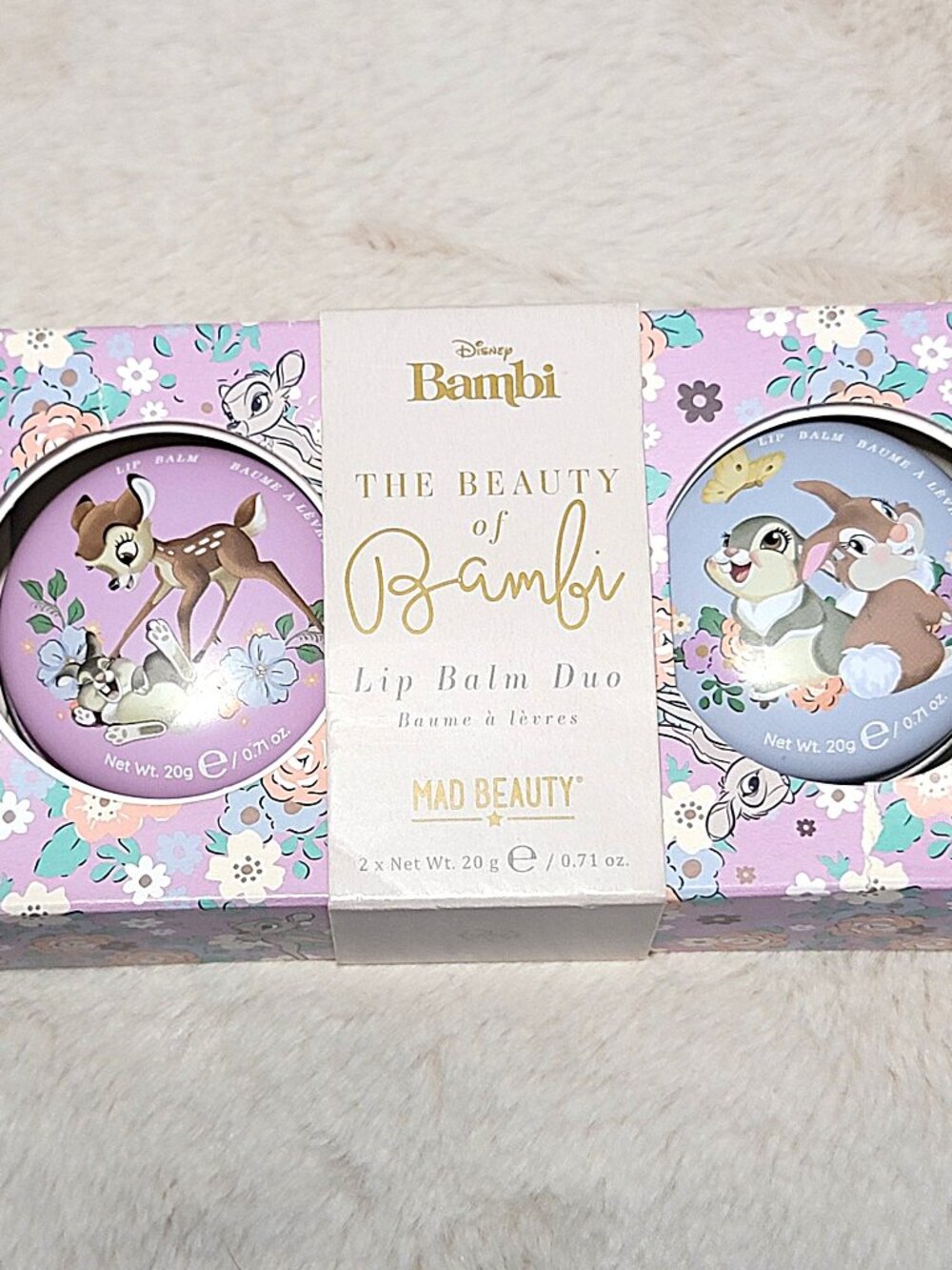 Disney The Beauty of Bambi Lip Balm Duo Mad Beauty Cosmetics NEW - #E